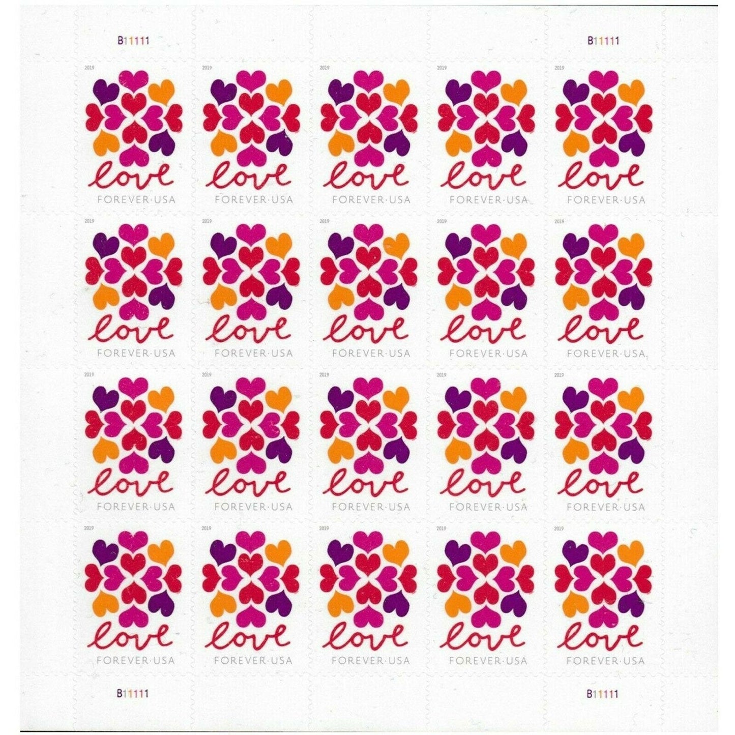 2019 Love Hearts Blossom Forever First Class Postage Stamps image 0