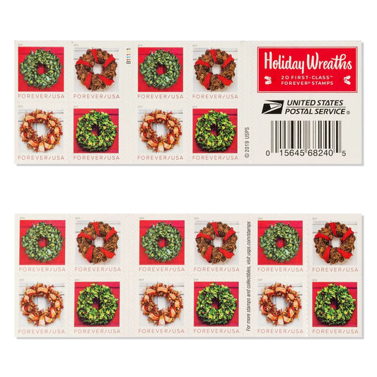 USPS Holiday Wreath Forever First Class Postage Stamps image 0