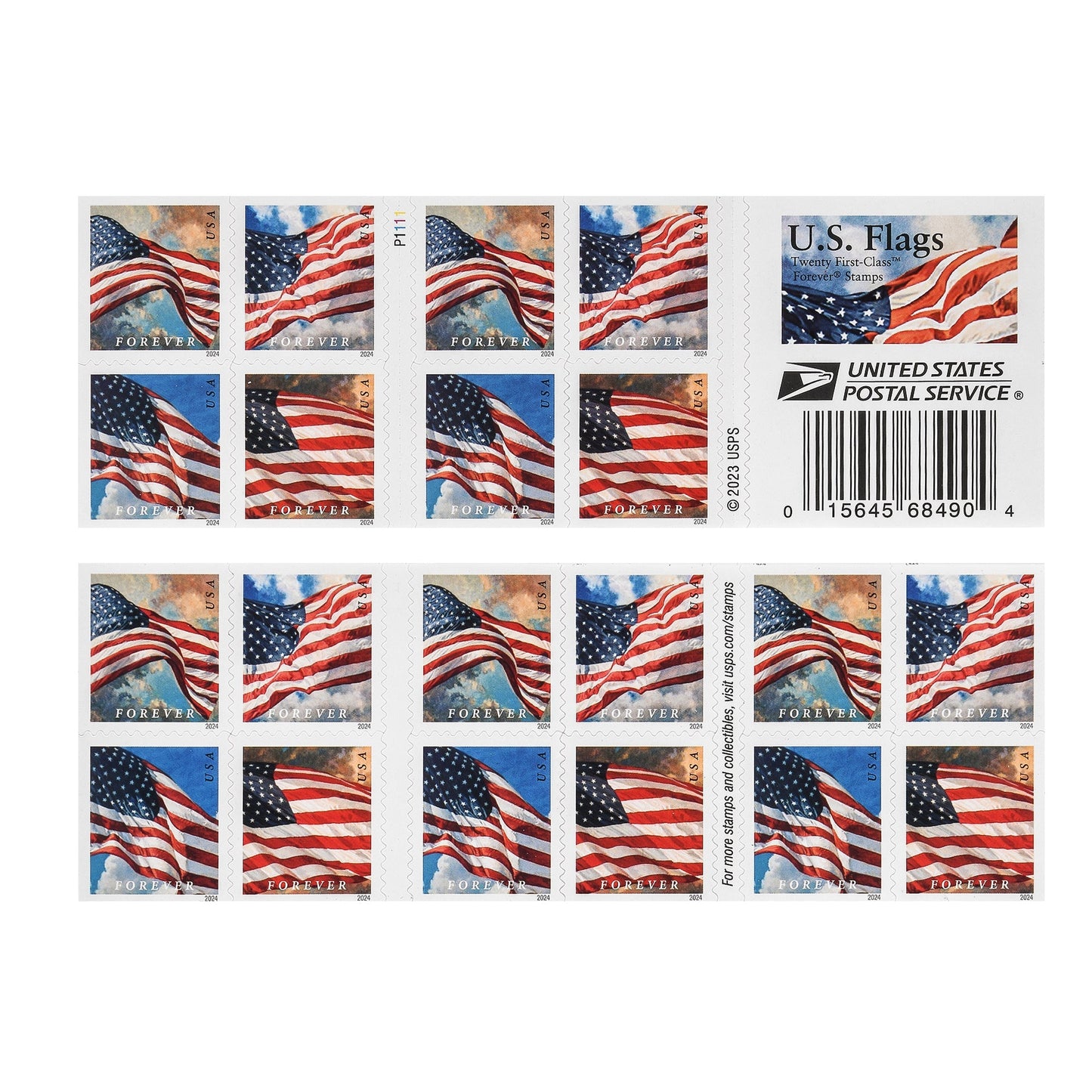 2024 US Flags Booklets /  Rolls Forever First Class Postage Stamps image 3