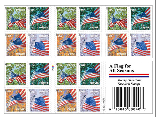 US All Season Flags Forever First Class Postage Stamps