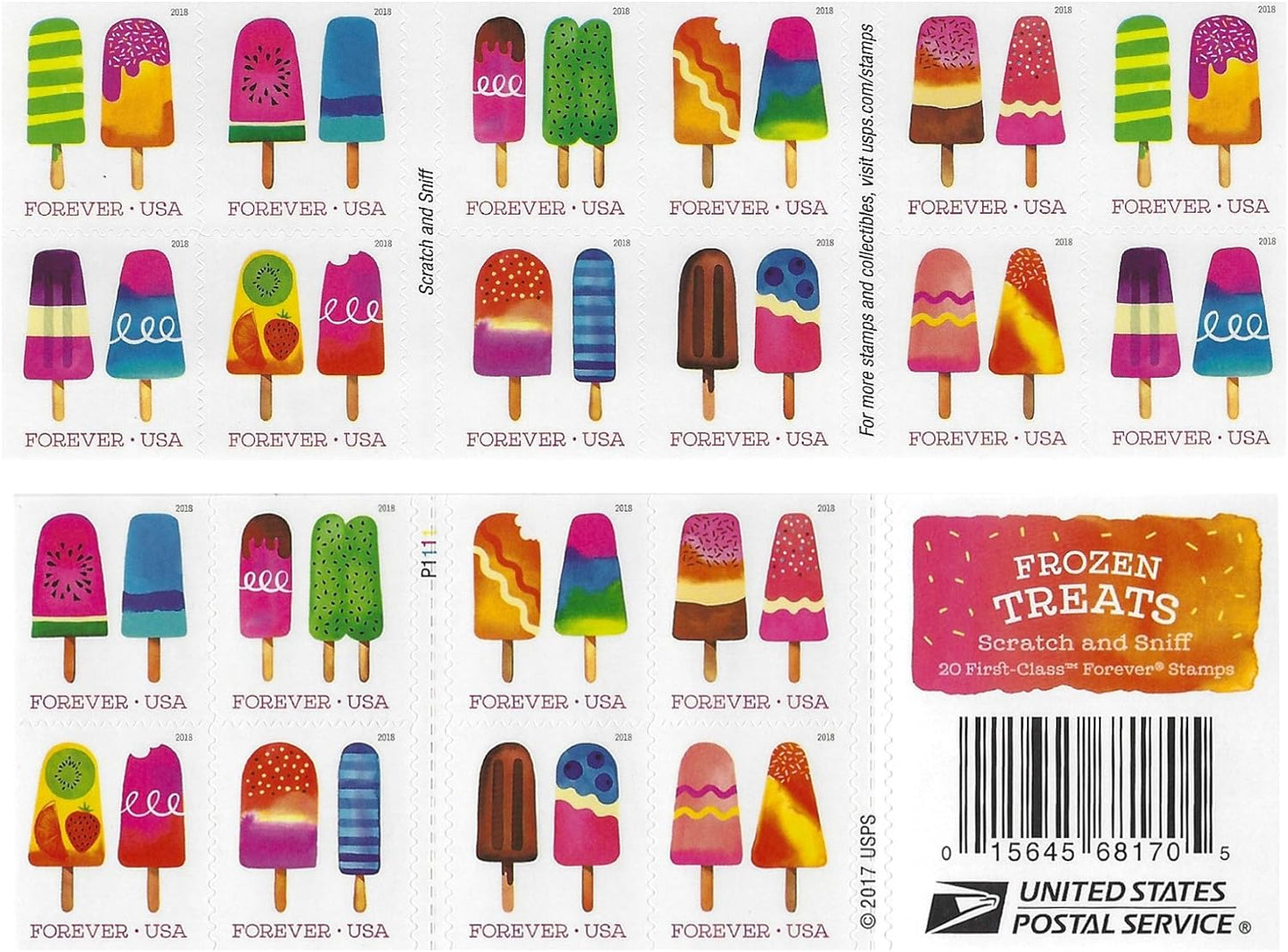 USPS Frozen Treats Forever First Class Postage Stamps image 0