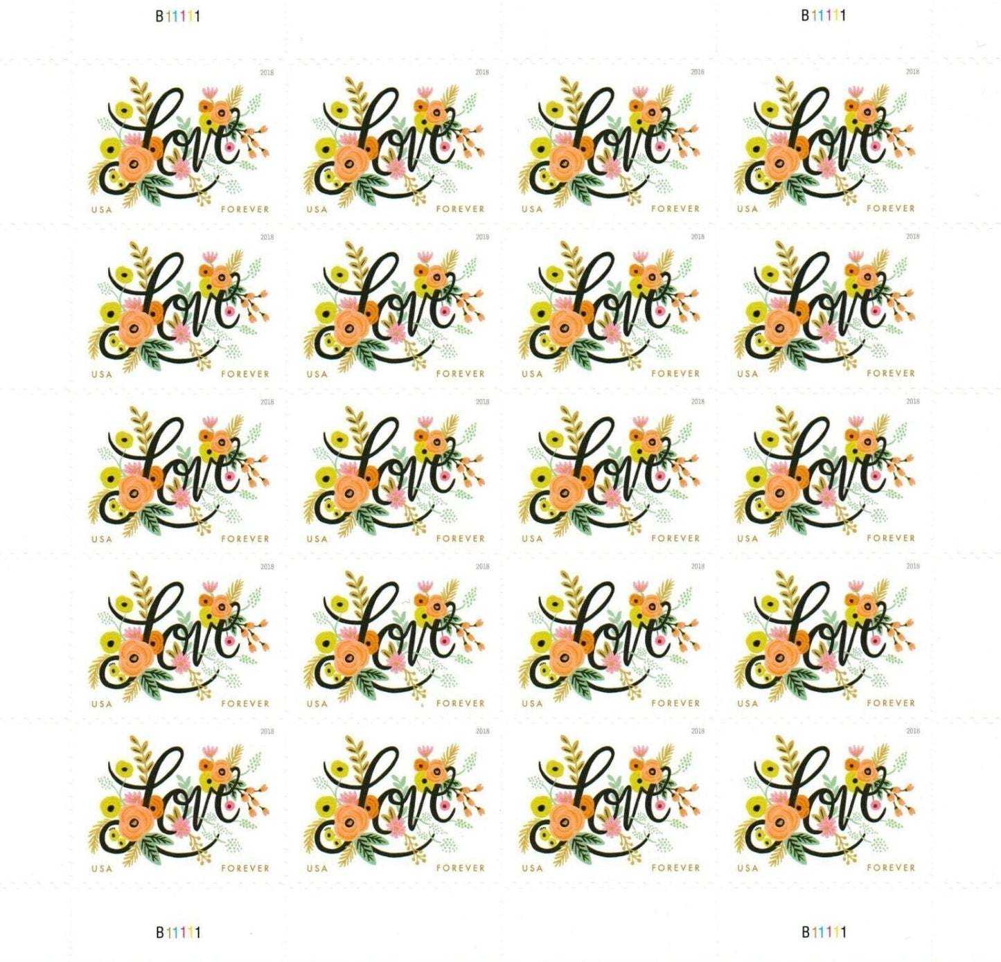Love Flourishes Forever First Class Postage Stamps image 0